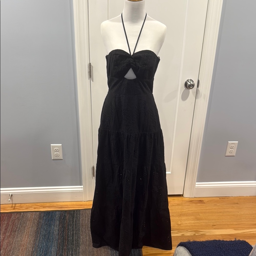 Karina Grimaldi Black Cutout Eyelet Sundress
